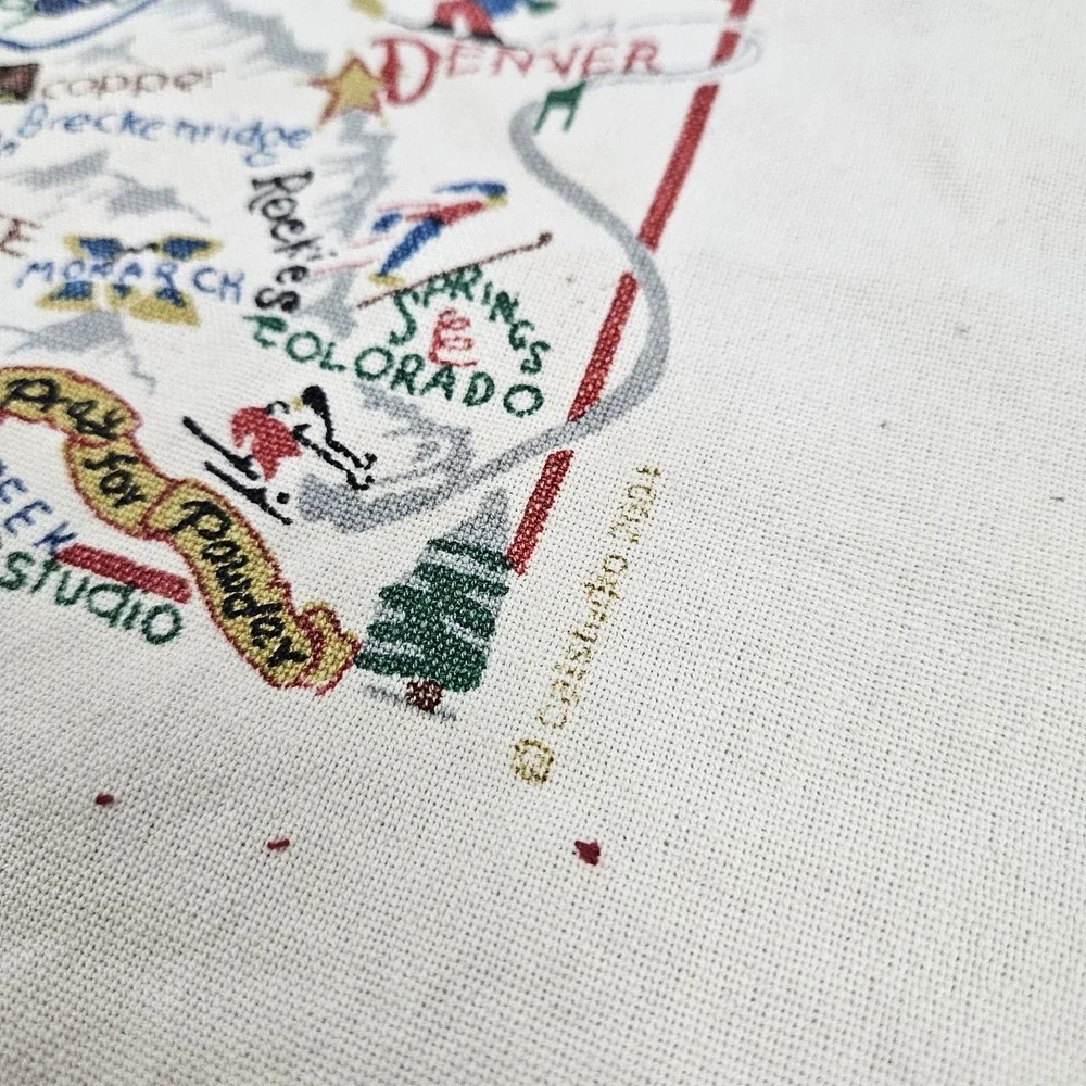 Colorado Cotton Towel Embroidered Souvenir Hand Kitchen Dish Catstudio